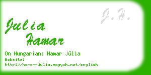julia hamar business card